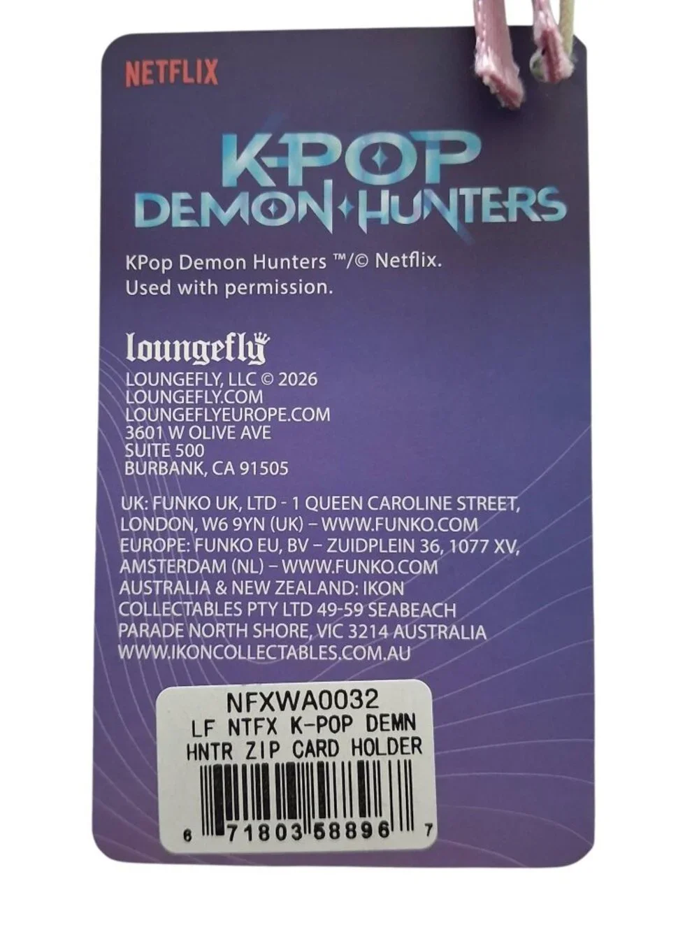 Loungefly KPop Demon Hunters HUNTR/X Wave Cardholder NEW NWT